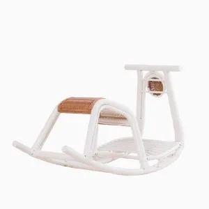 Colby Rattan Rocker White