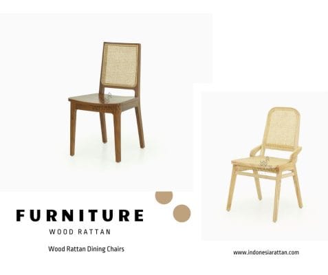 Chaises de salle à manger en bois et rotin en gros